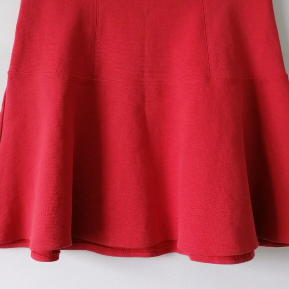 Madewell Womens Red Back Zip Flared Skater Short Skirts Size 6 - Picture 3 of 7